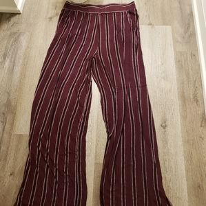 Maroon wide leg pants